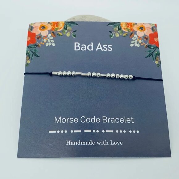 ($8) Bad Ass Morse Code Bracelet - Picture 1 of 2
